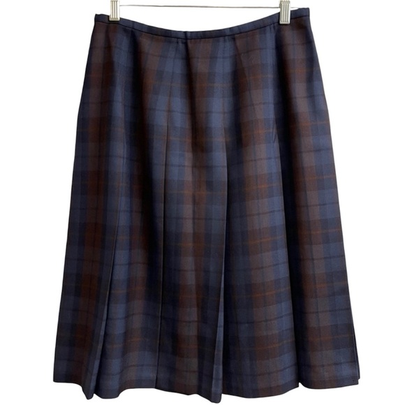 Pendleton 100% Wool Made In USA Plaid Skirt Size 12 - Picture 3 of 4